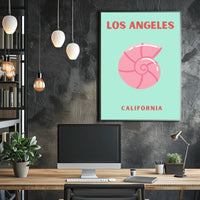 Stylized Los Angeles Skyline Travel Poster PosterGoat
