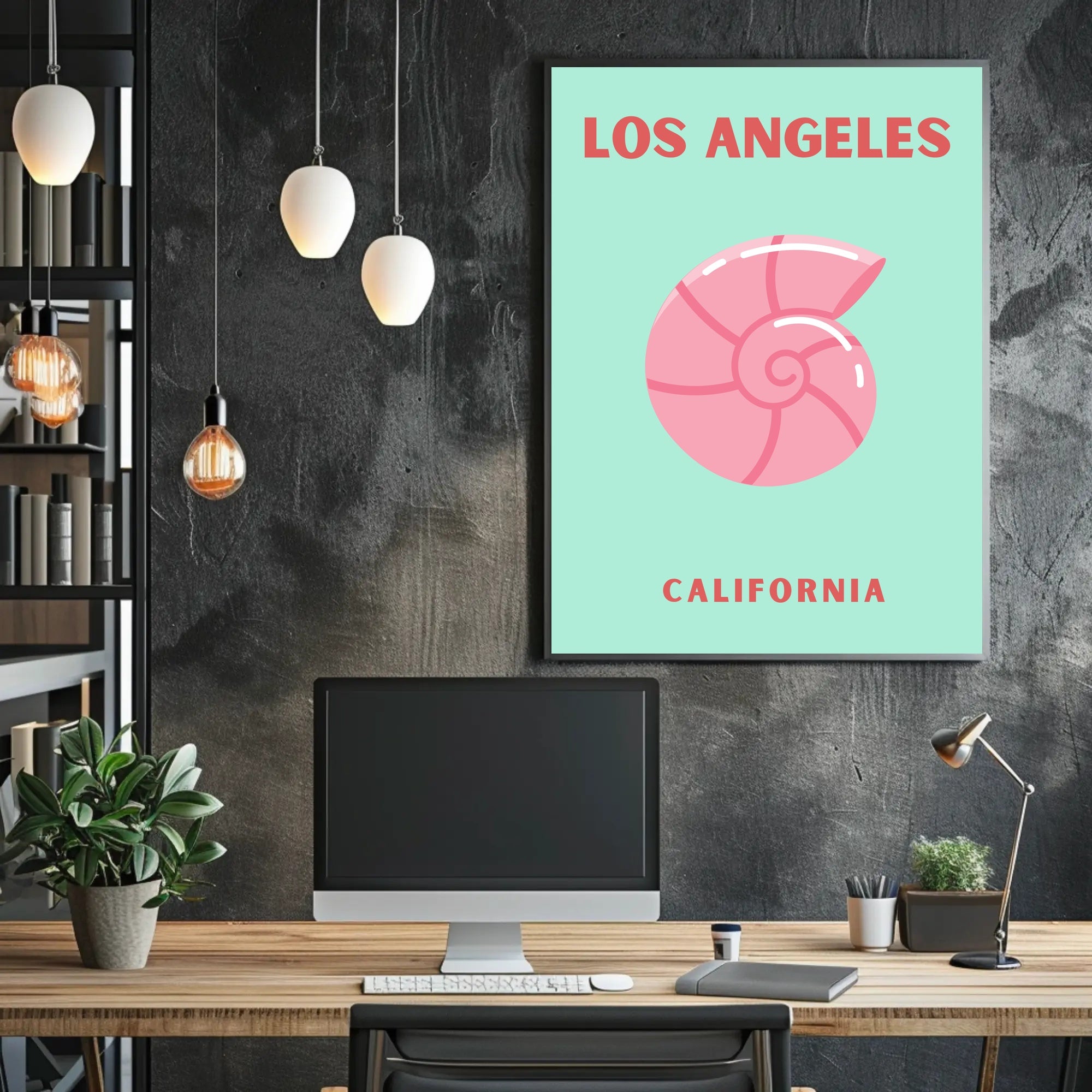 Stylized Los Angeles Skyline Travel Poster PosterGoat