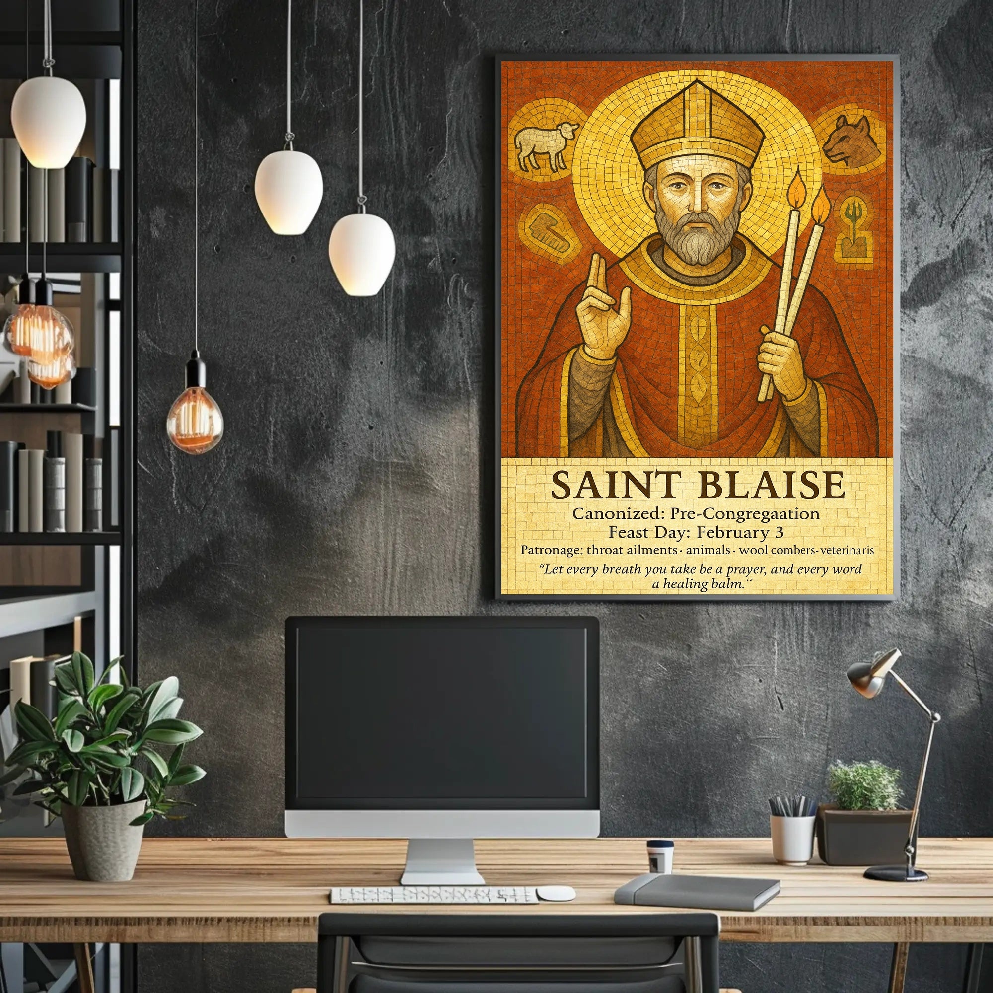 Saint Blaise Patron of Throat Ailments Poster PosterGoat