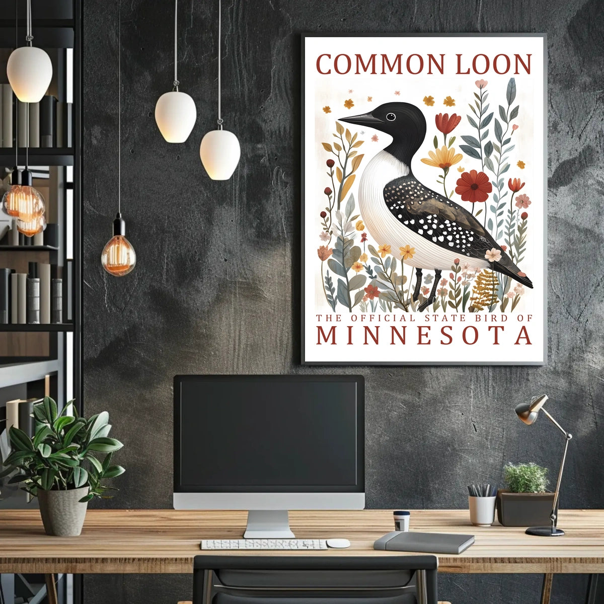 Common Loon Minnesota Nature Art Poster Print