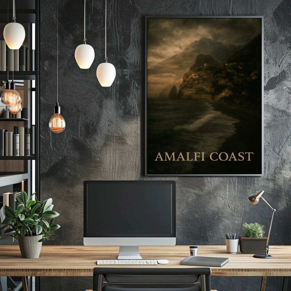 Amalfi Coast Poster Wall Art 18x24 Cliffside Mediterranean