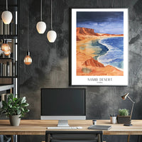 Namib Desert Night Sky Watercolor Travel Poster PosterGoat