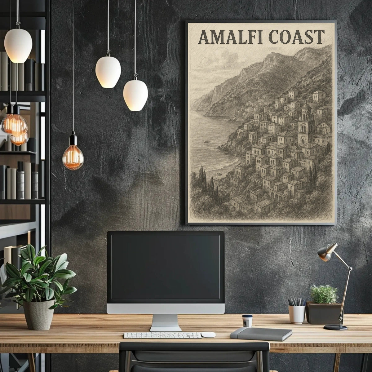 Amalfi Coast Poster Wall Art Print Travel Decor Room