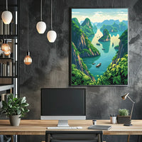 Tropical Seascape Poster: Halong Bay Adventure Art