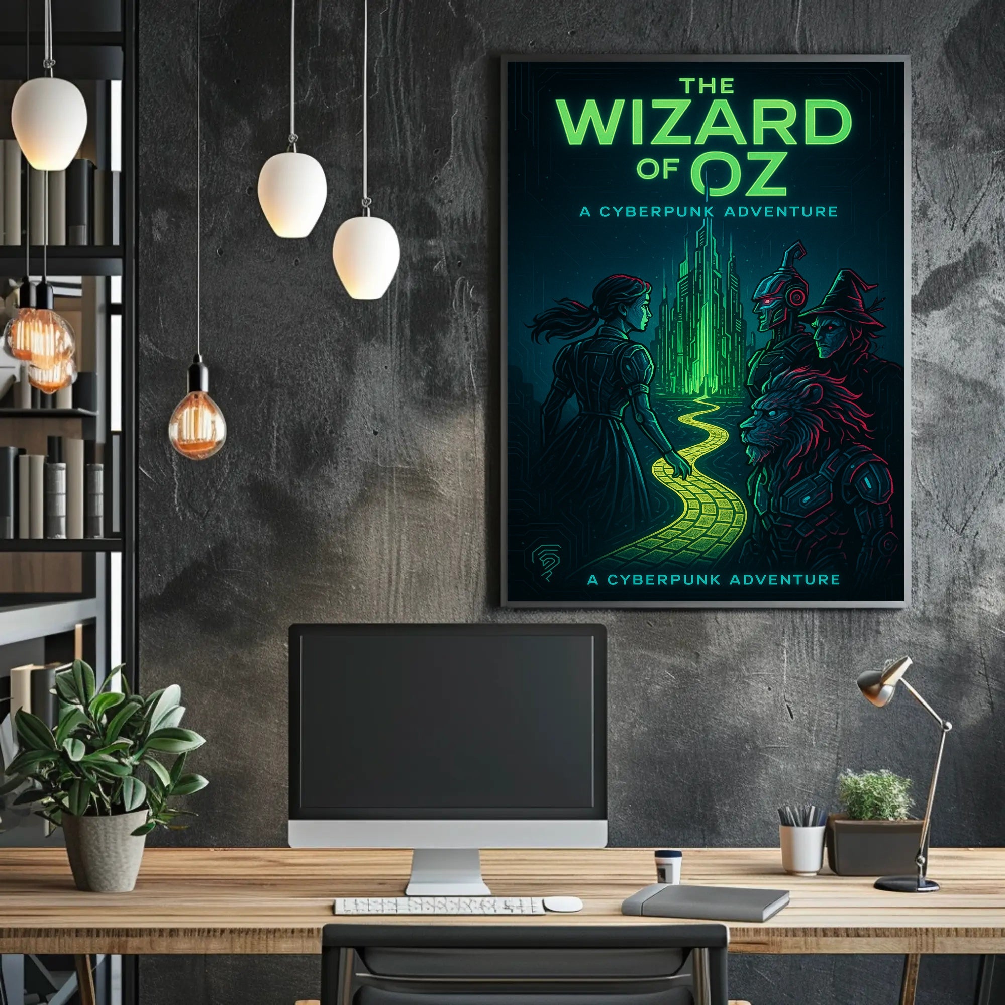 Cyberpunk Wizard of Oz Futuristic Sci-Fi Poster PosterGoat