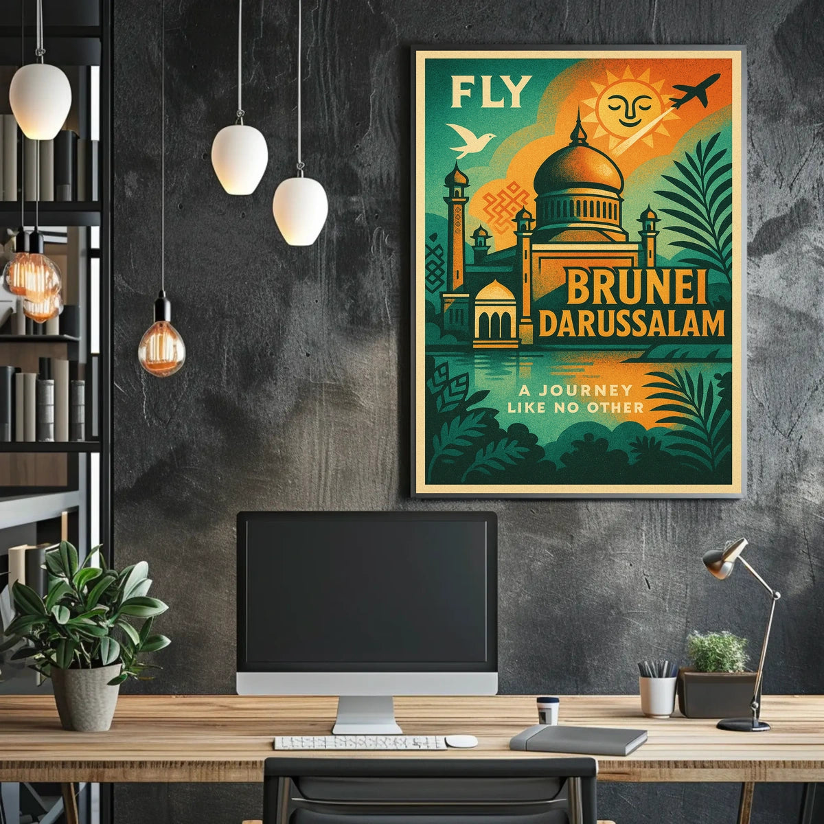 Fly to Brunei Darussalam Poster