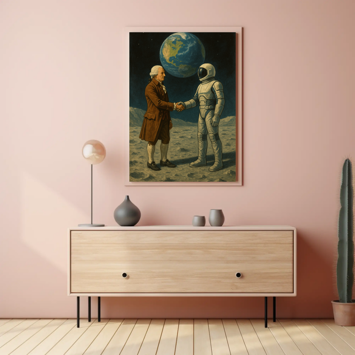 George Washington Meets Astronaut Vintage Poster