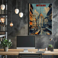Milan Cathedral Urban Scene Poster