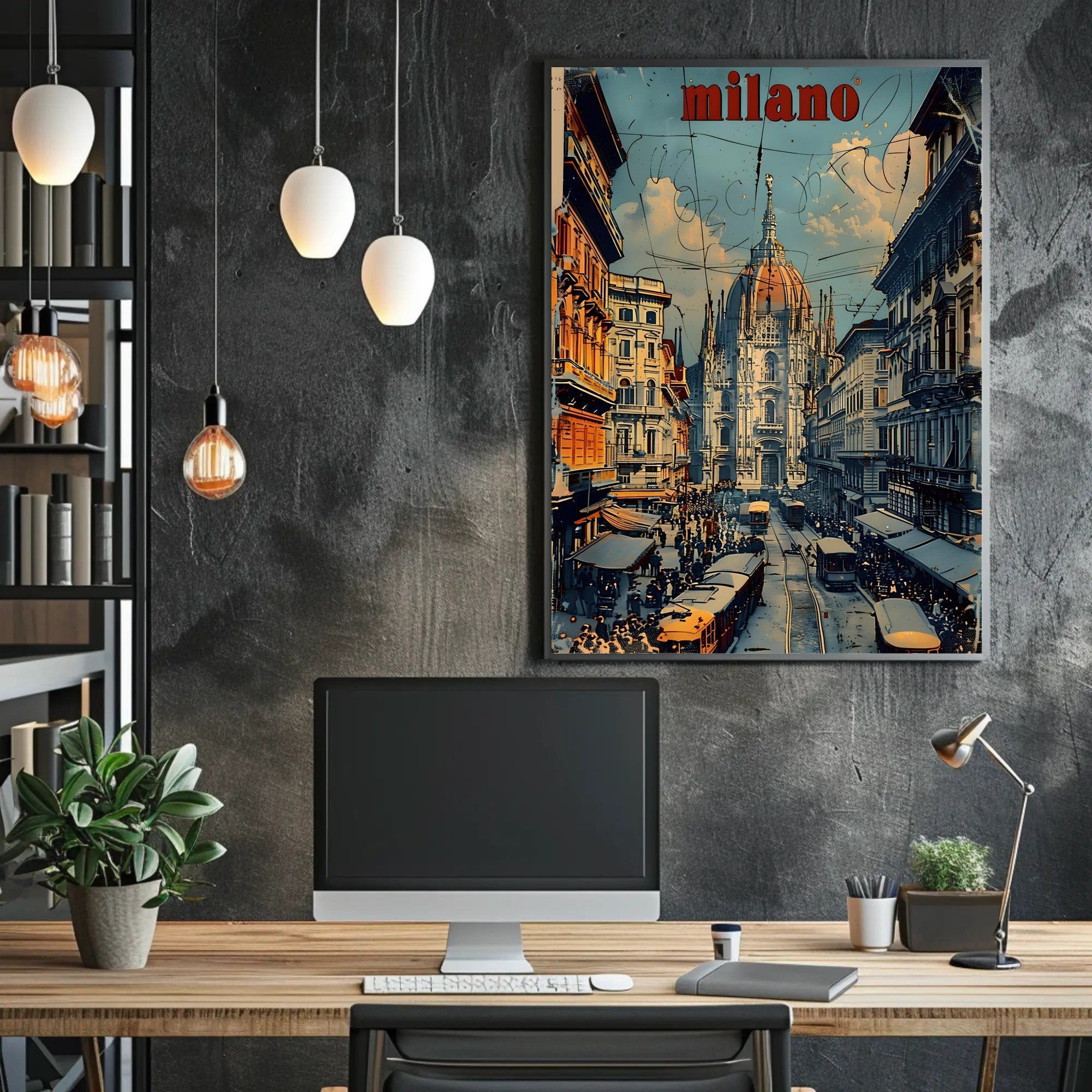 Milan Cathedral Urban Scene Poster