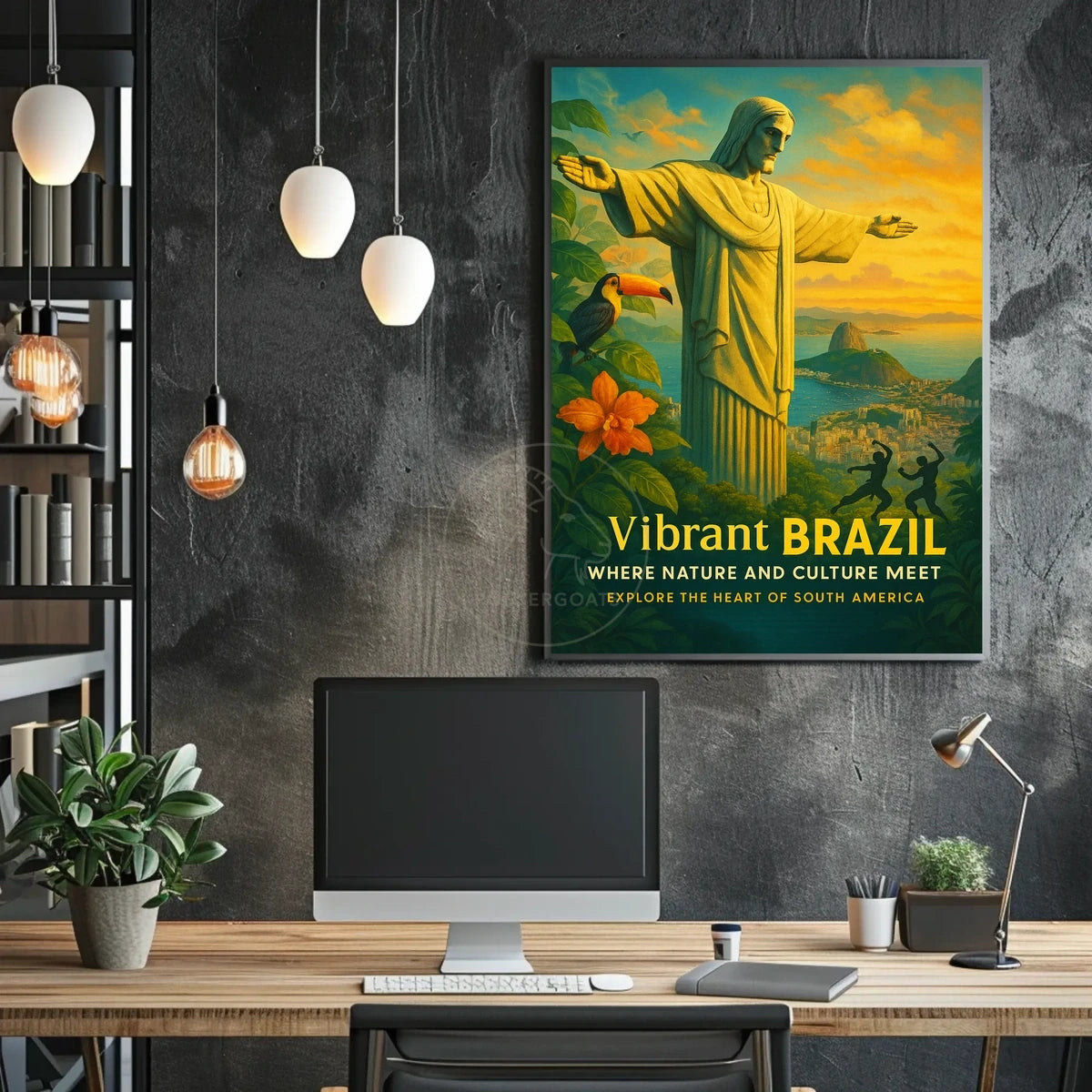 Brazilian Sunset Harmony: Travel Poster