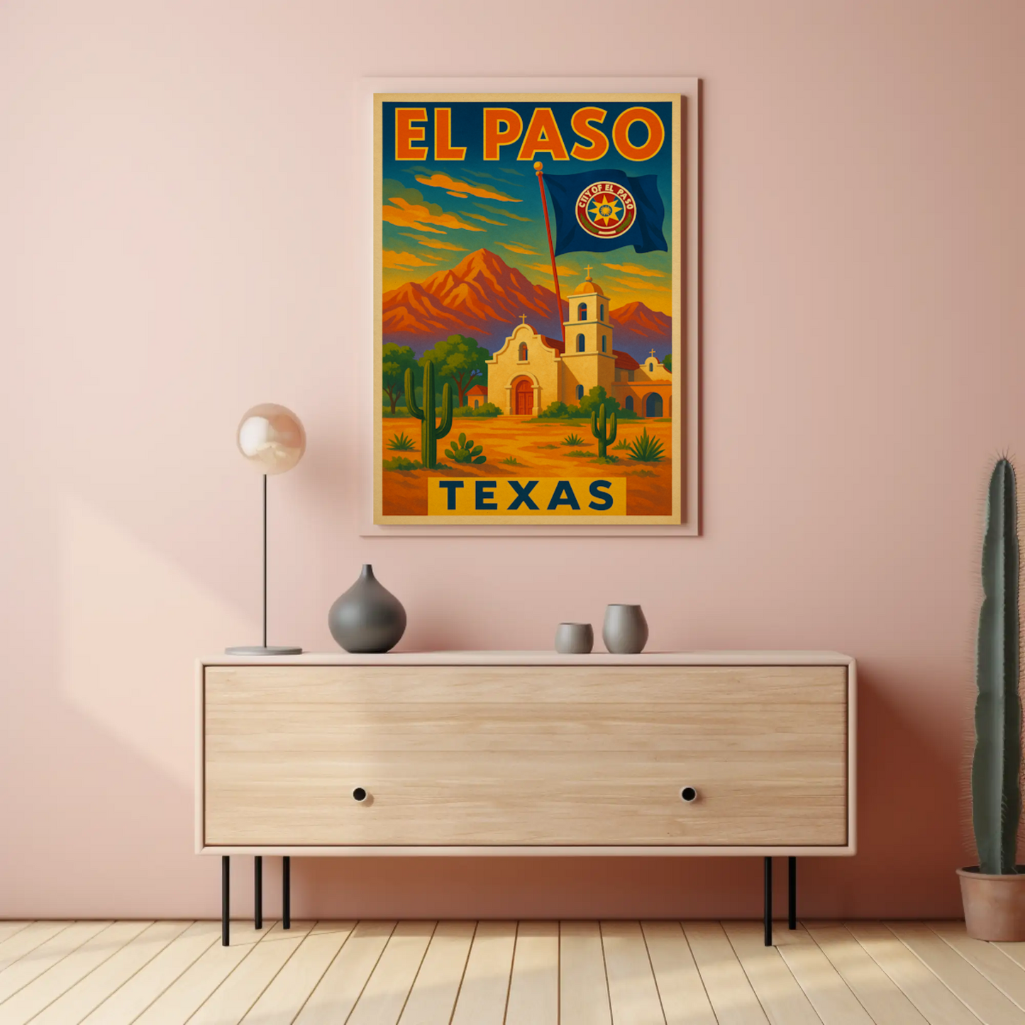 El Paso Desert Adventure Travel Poster