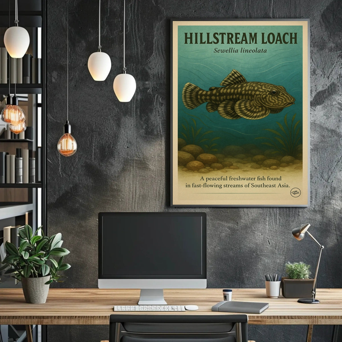 Hillstream Loach Sewellia Lineolata Poster