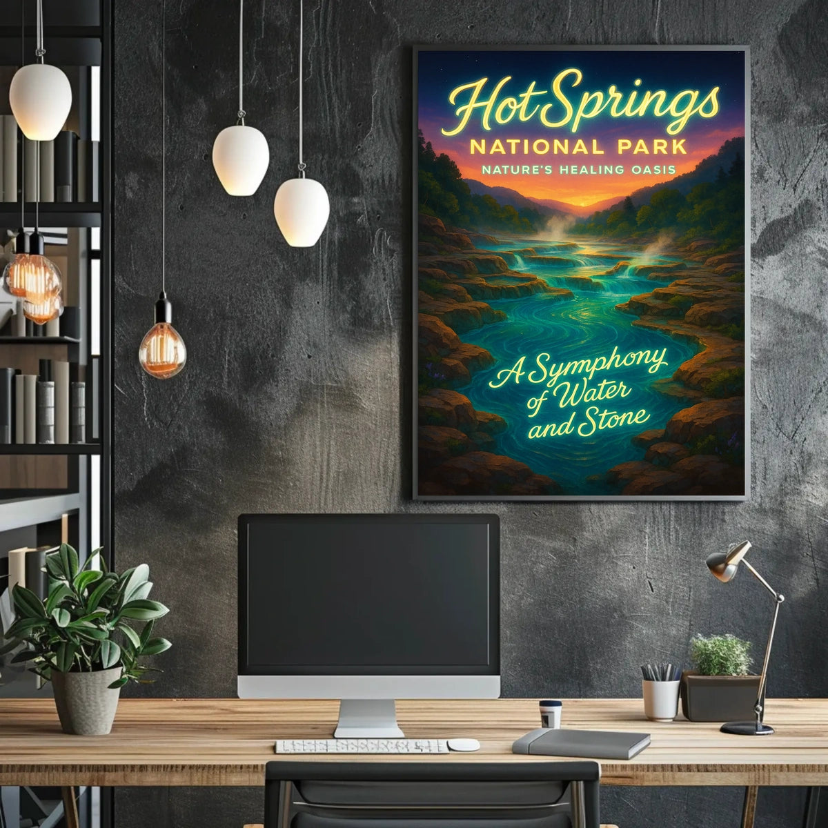 Hot Springs National Park A Symphony of Water and Stone Poster