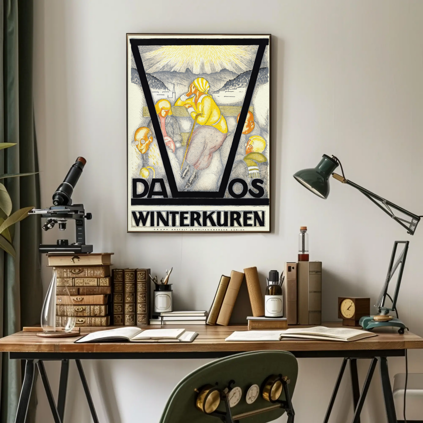 Davos Winterkuren Vintage Poster