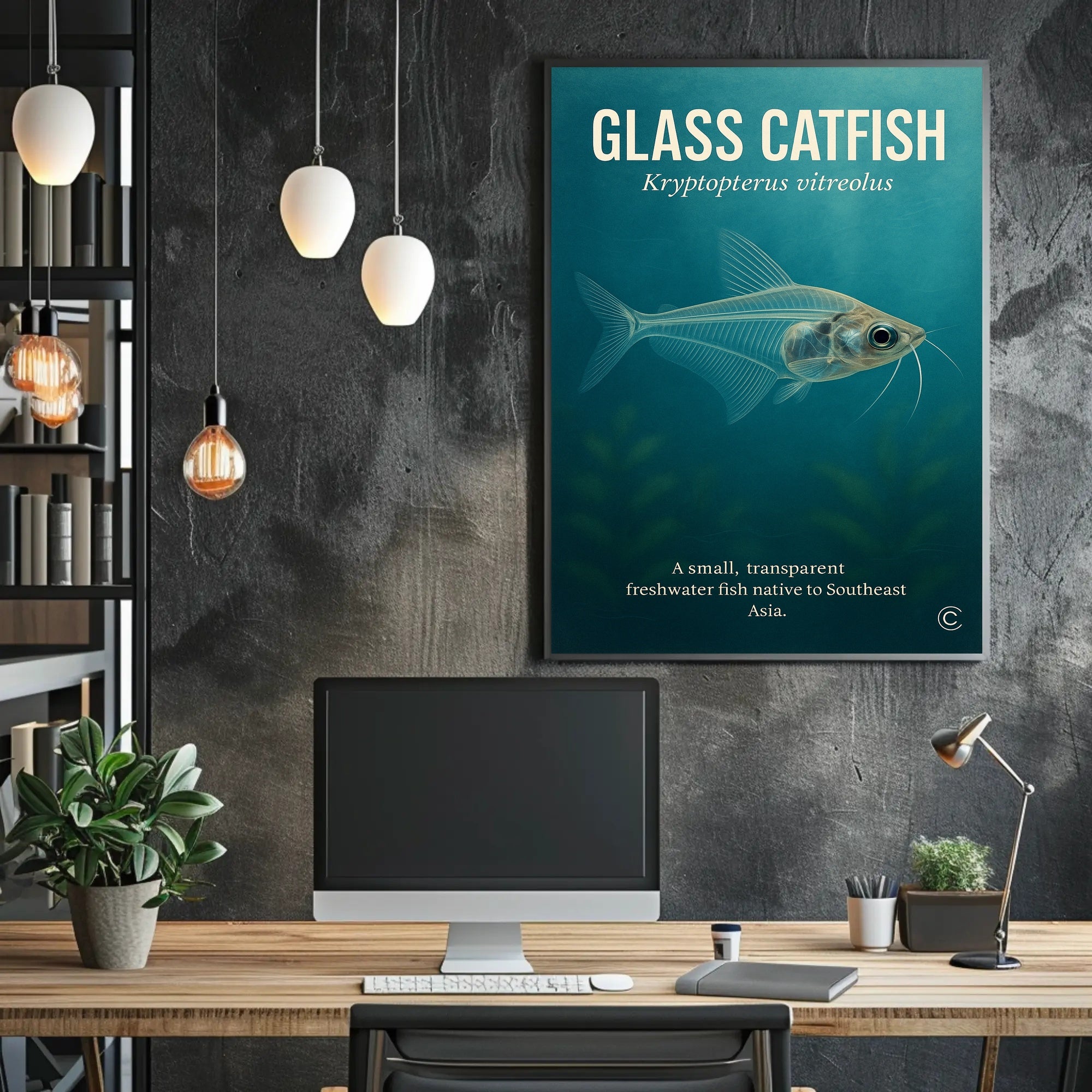 Glass Catfish Kryptopterus vitreolus Poster PosterGoat