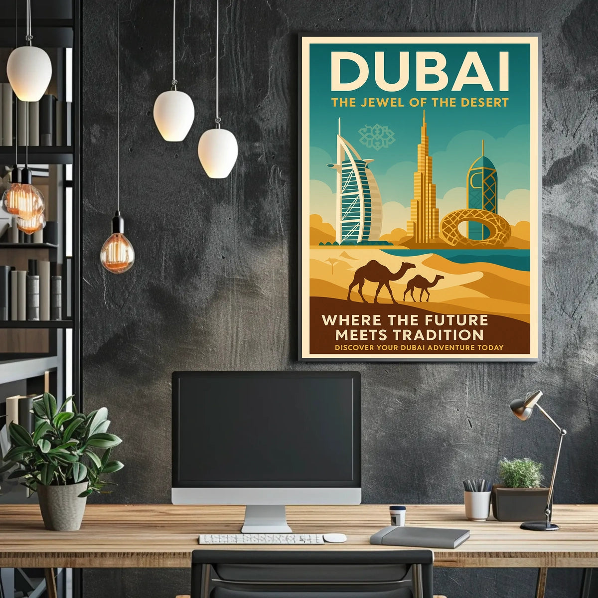 Dubai Poster Jewel of the Desert for Modern Home Decor