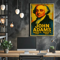 Patriotic Pop Art Historical Figure Bold Portrait American Revolution Tribute Poster