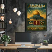 Jerusalem Peaceful Harmony Vintage Cultural or Heritage Poster