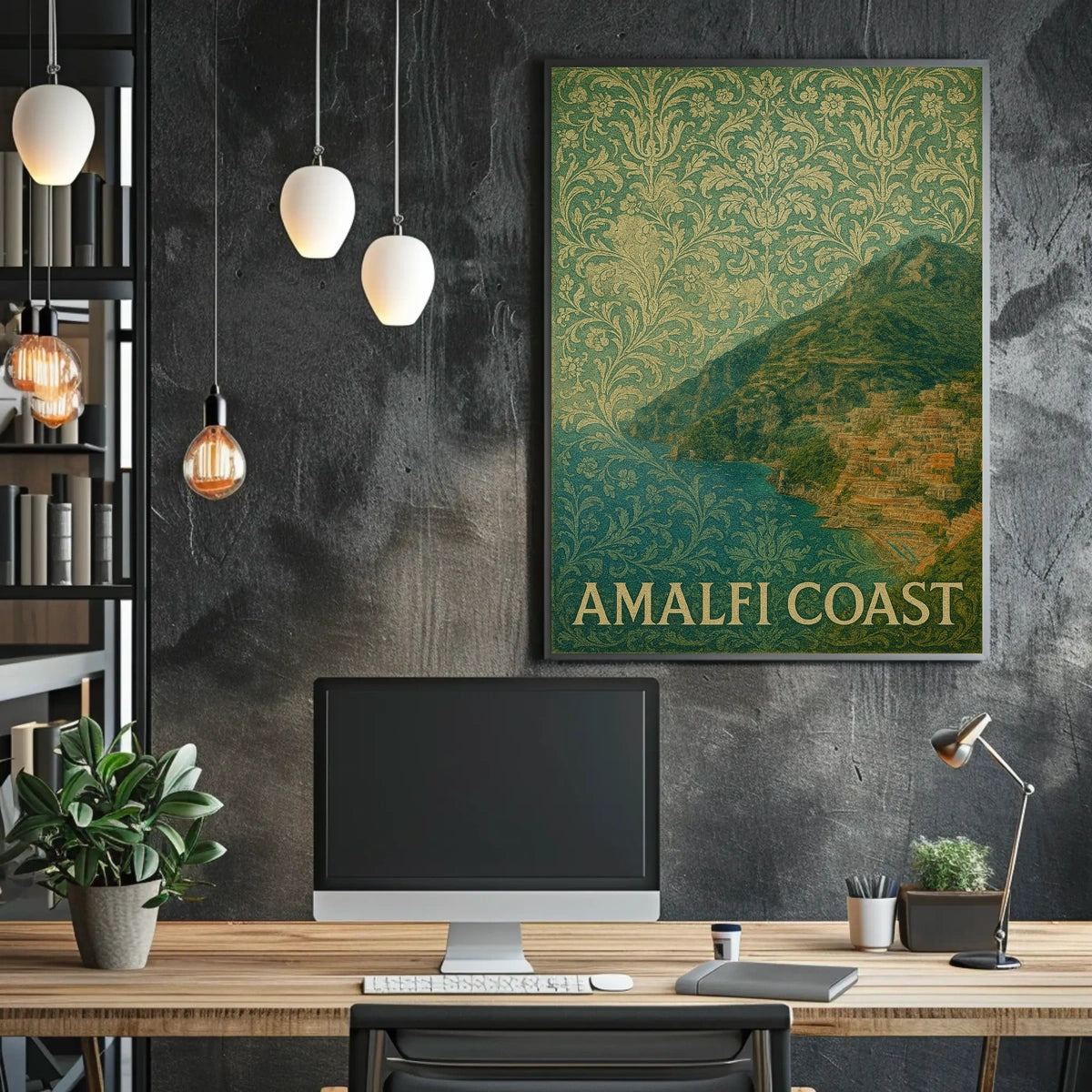 Amalfi Coast Poster Wall Art Coastal Decor For Home