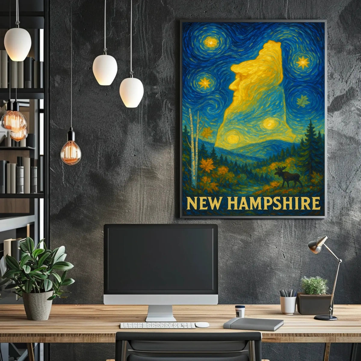 New Hampshire Tranquil Wilderness Landscape Artistic Poster