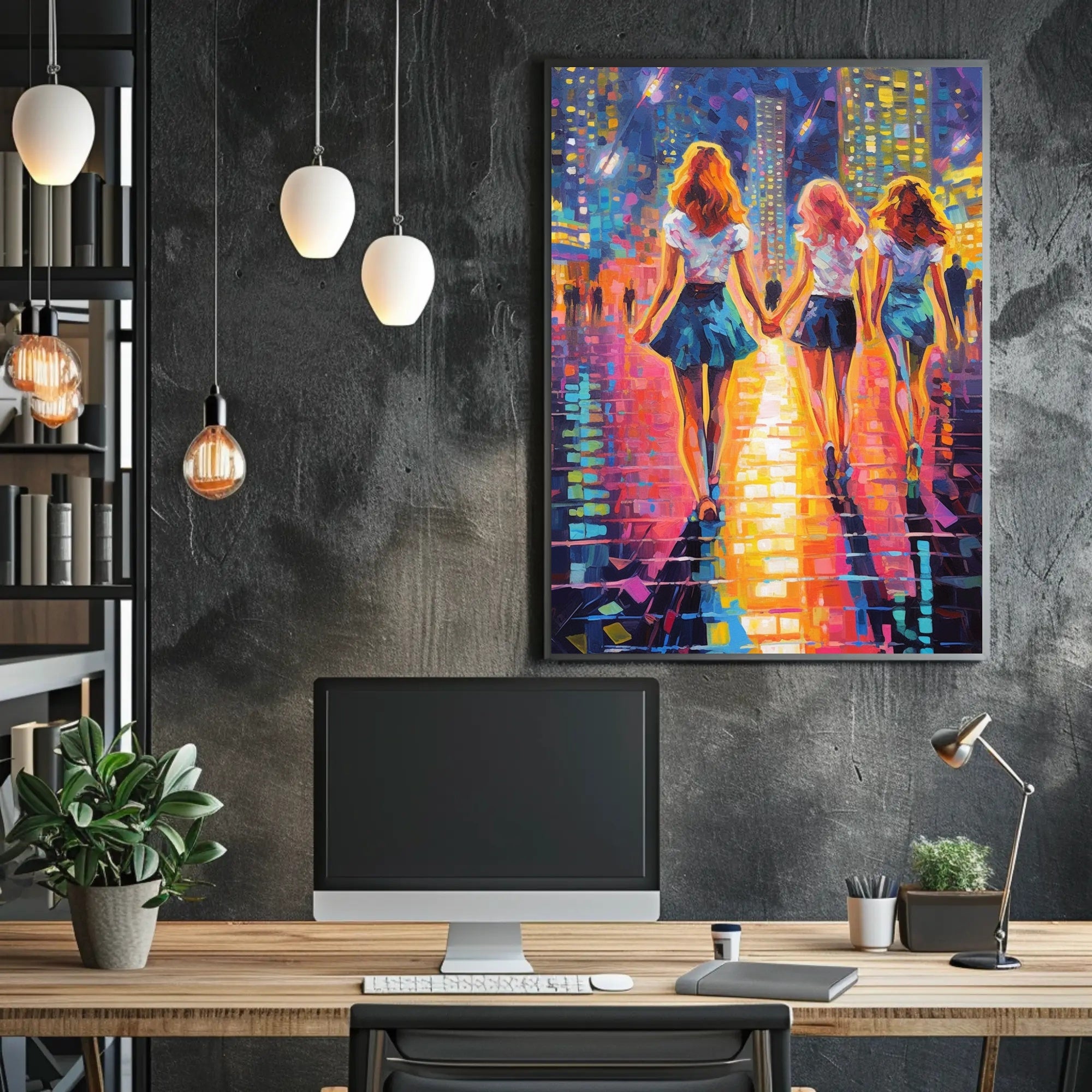 Vibrant City Stroll Poster