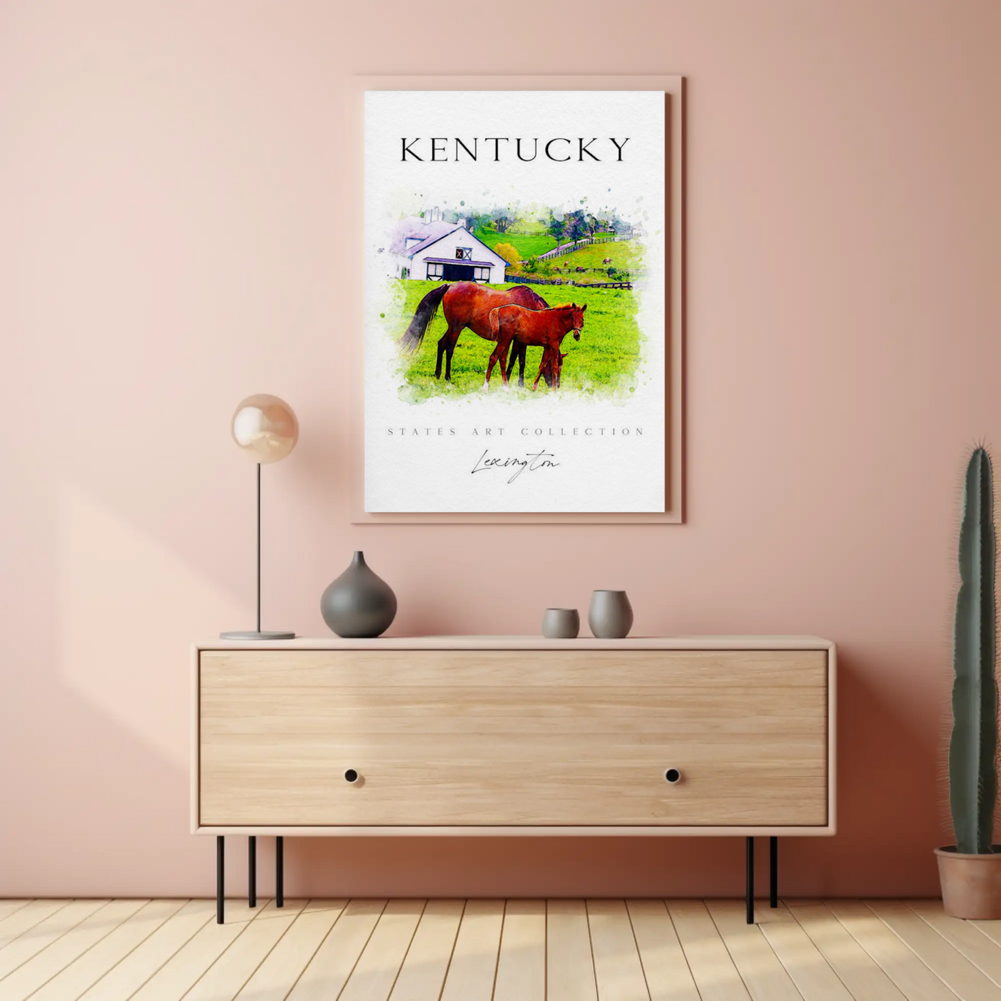Kentucky Horse Farm Lexington Pastoral Scene Poster