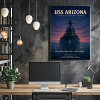 USS Arizona Poster Valor and Sacrifice for History Buffs