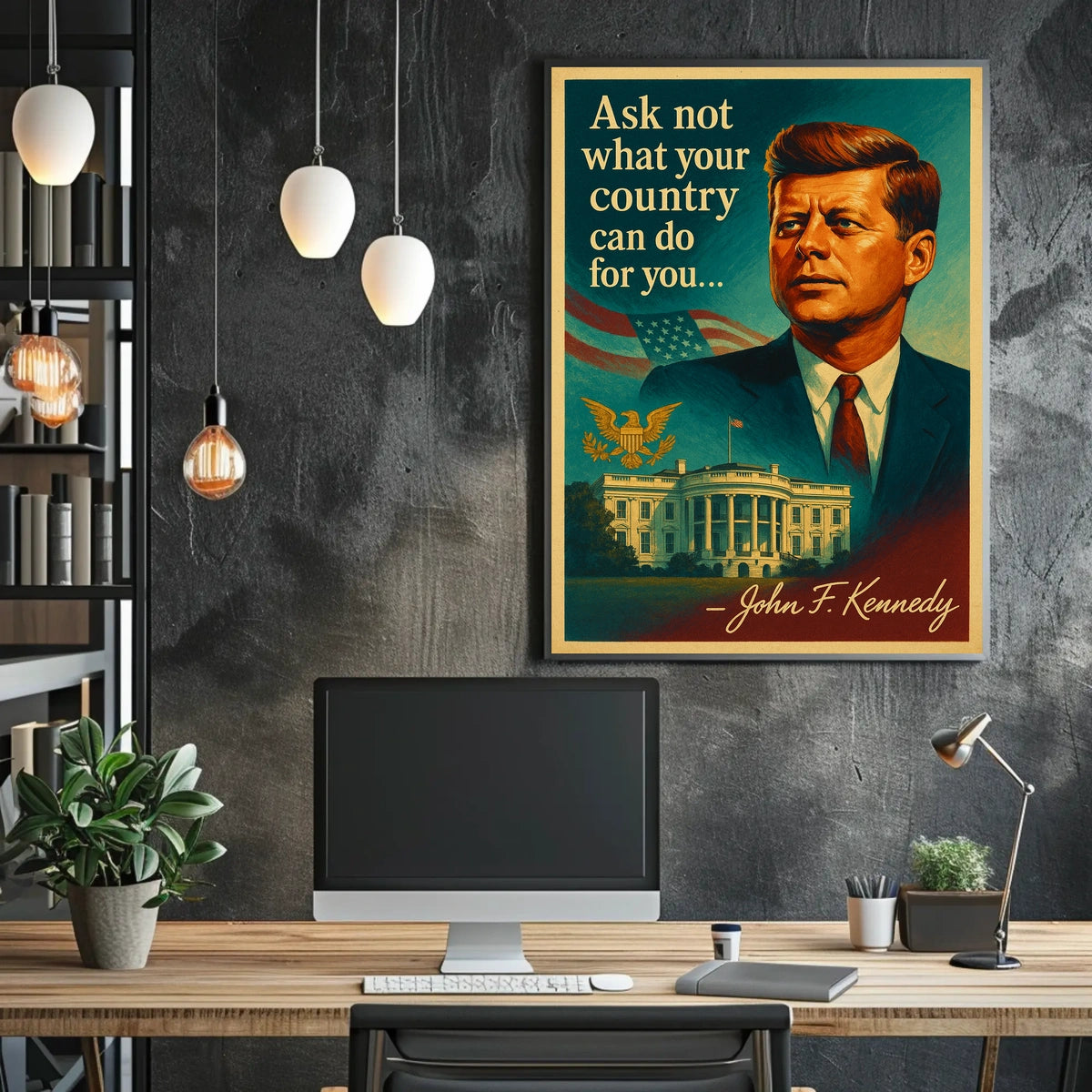 Vintage Patriotic Presidential Quote Poster Wall Art