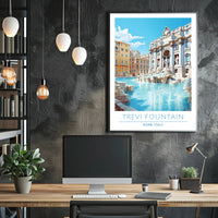 Trevi Fountain Artistry in Rome Travel Poster