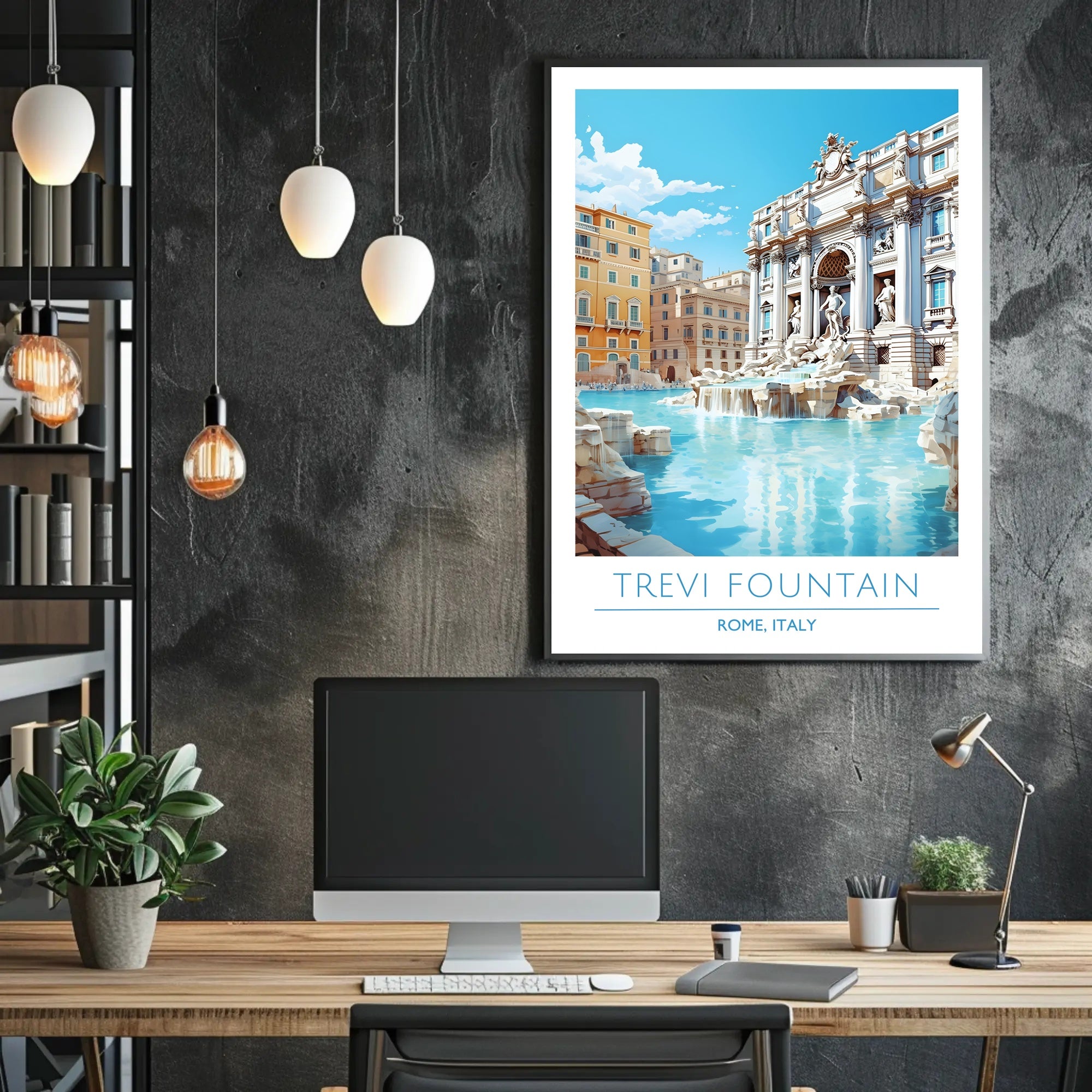Trevi Fountain Artistry in Rome Travel Poster