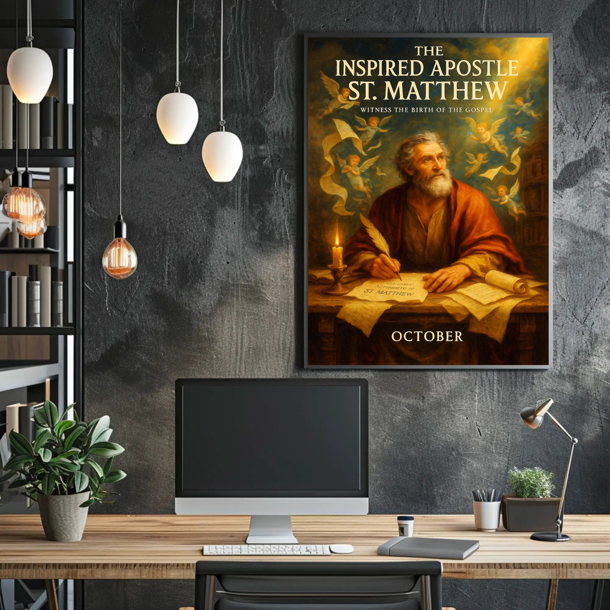 The Inspired Apostle St. Matthew Poster PosterGoat