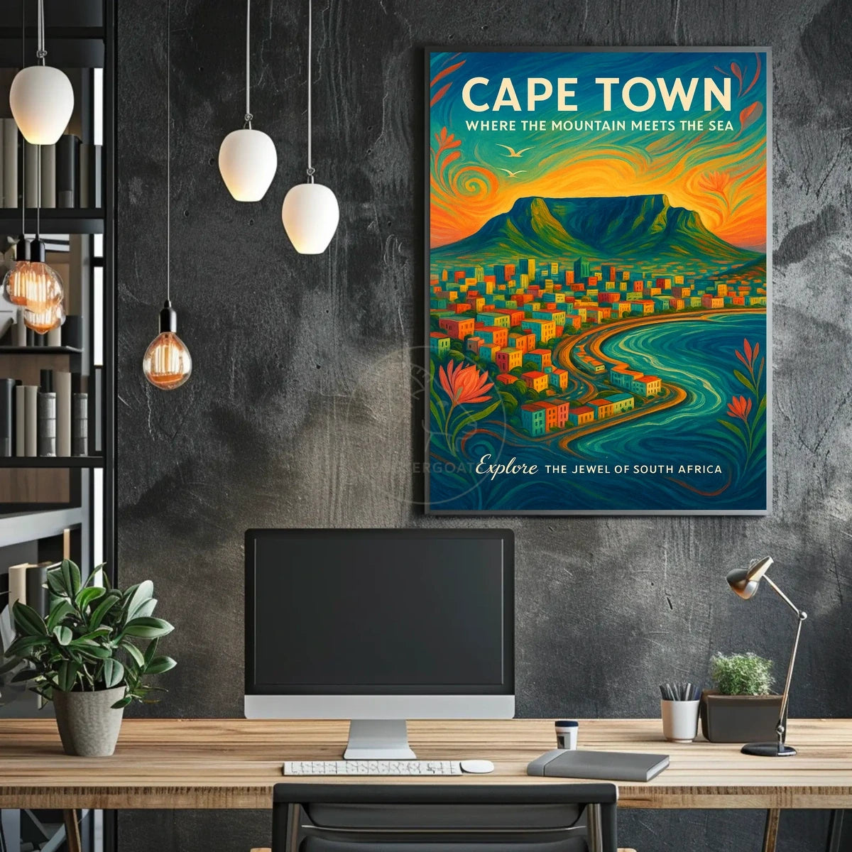 Cape Town Table Mountain Travel Poster