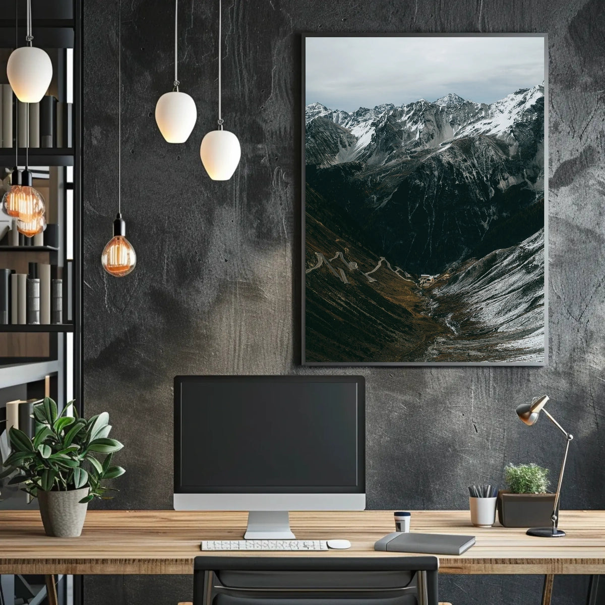 Majestic Alpine Landscape Photorealistic Adventure Poster