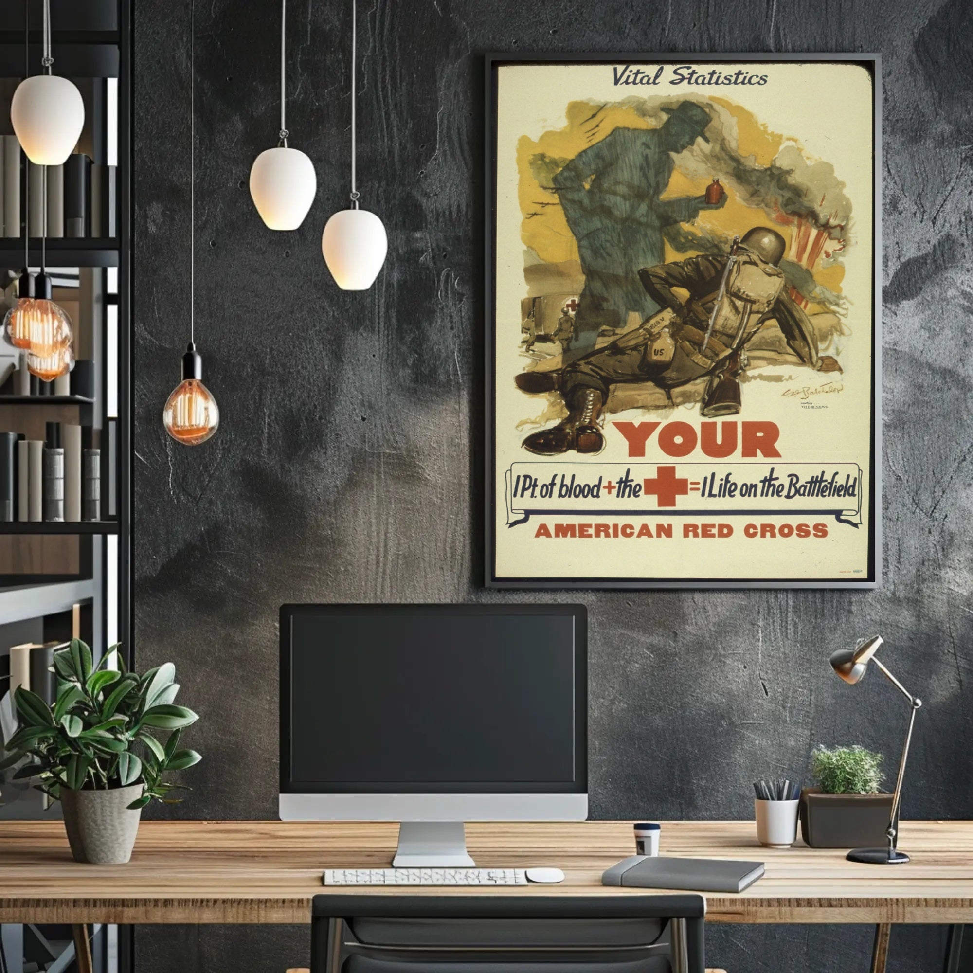 WWII Soldier's Call: Blood Donation Propaganda Poster