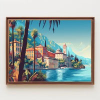 Mediterranean Coastal Escape: Vintage Travel Poster Art