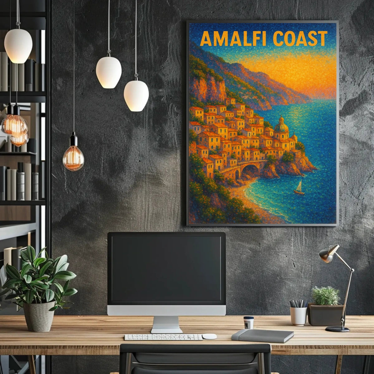 Amalfi Coast Poster 18x24 Coastal Wall Art Travel Decor