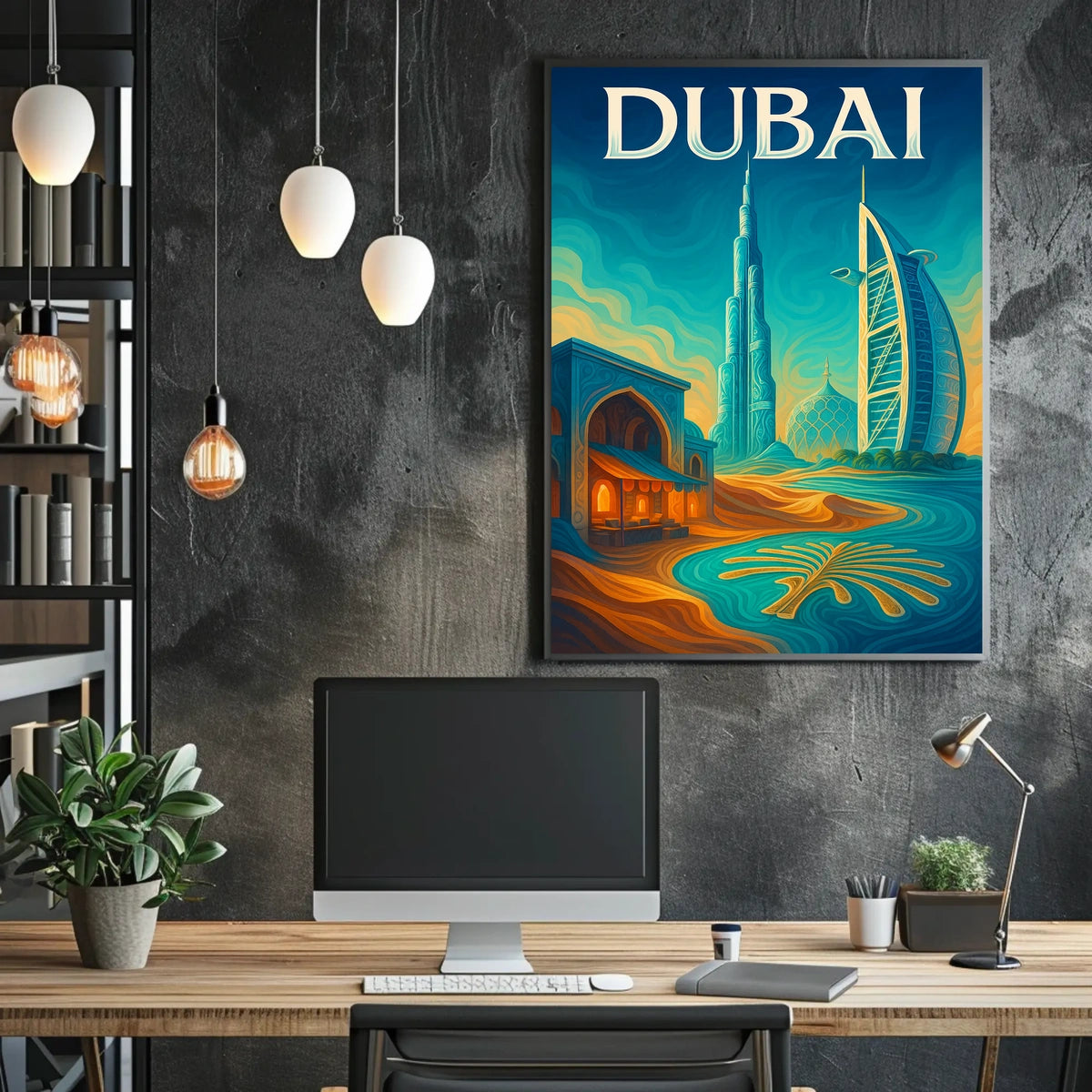Dubai Cityscape Poster For Home Decor And Travel Lovers