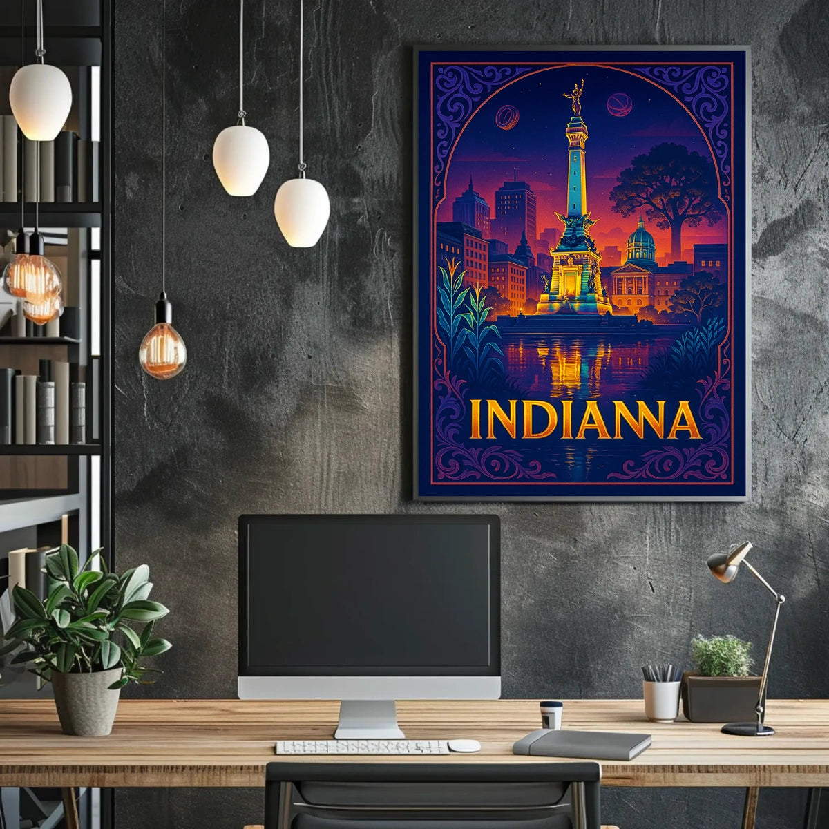Indiana Nightscape Poster