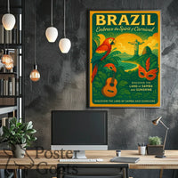 Brazilian Carnival Celebration: Vintage Cultural or Heritage Poster