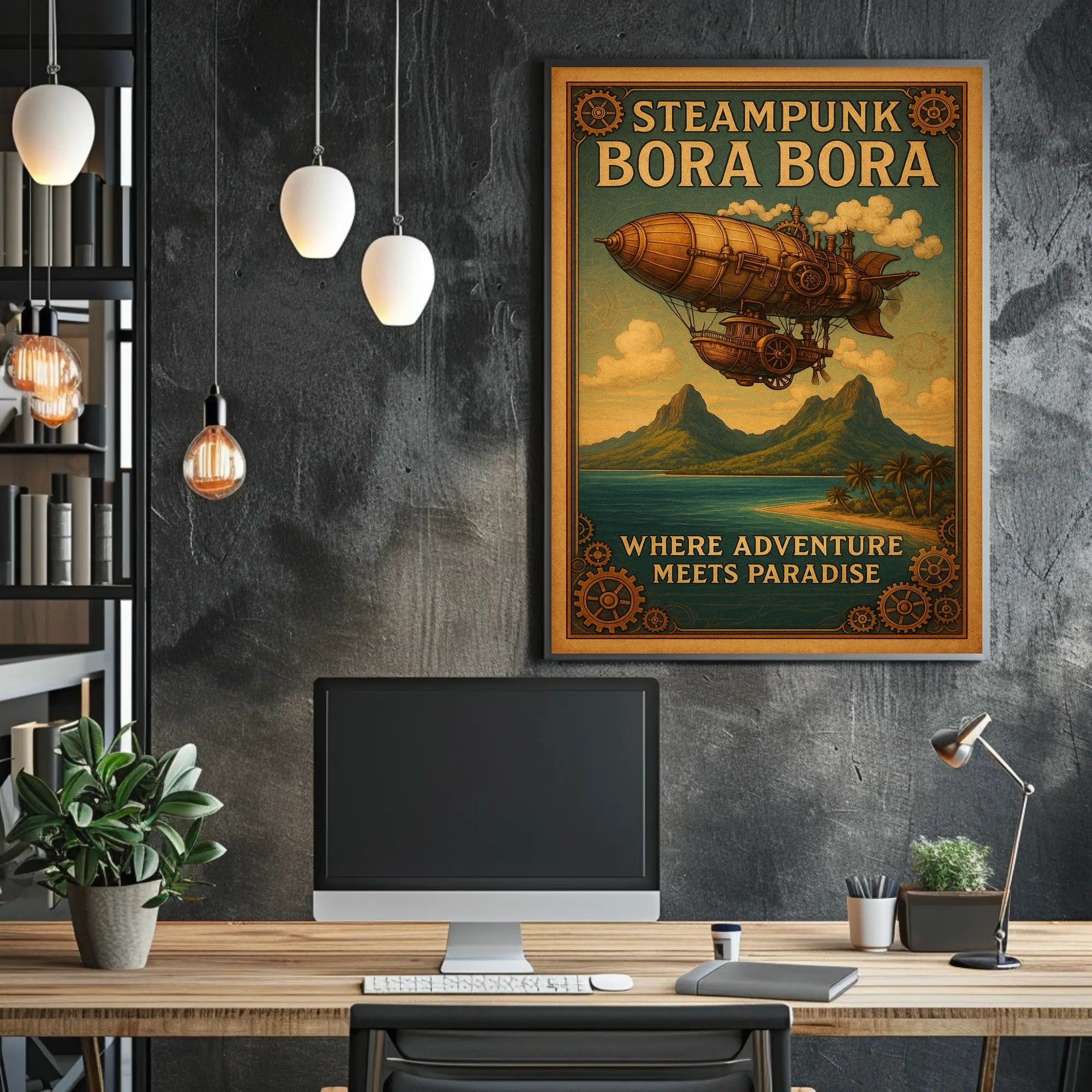 Steampunk Bora Bora Poster