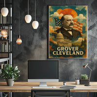 Grover Cleveland 24th President of the United States Layered Digital Collage Poster