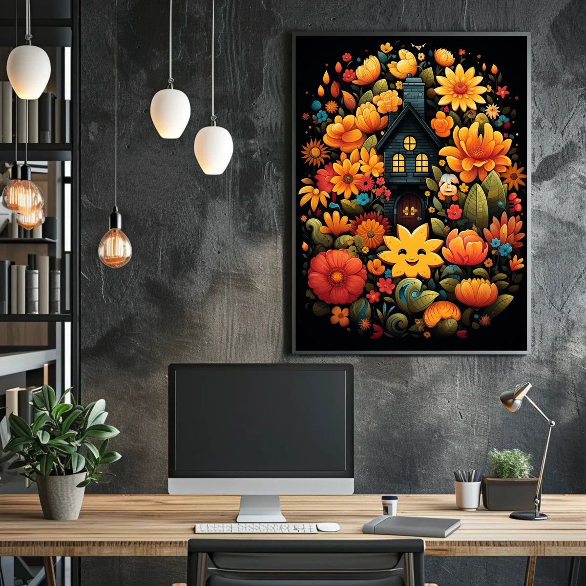 Enchanted Floral Cottage Poster