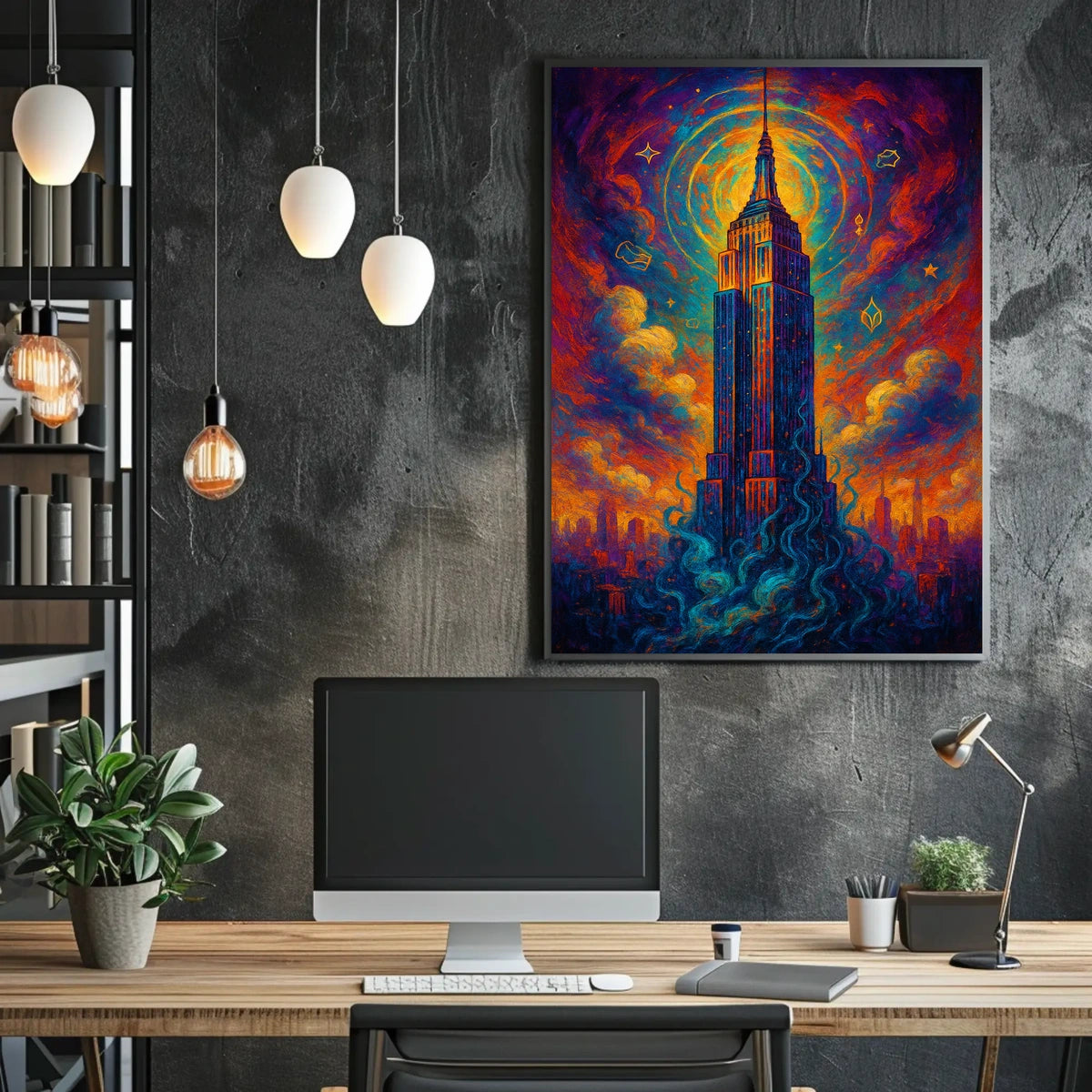 Celestial Skyscraper Poster