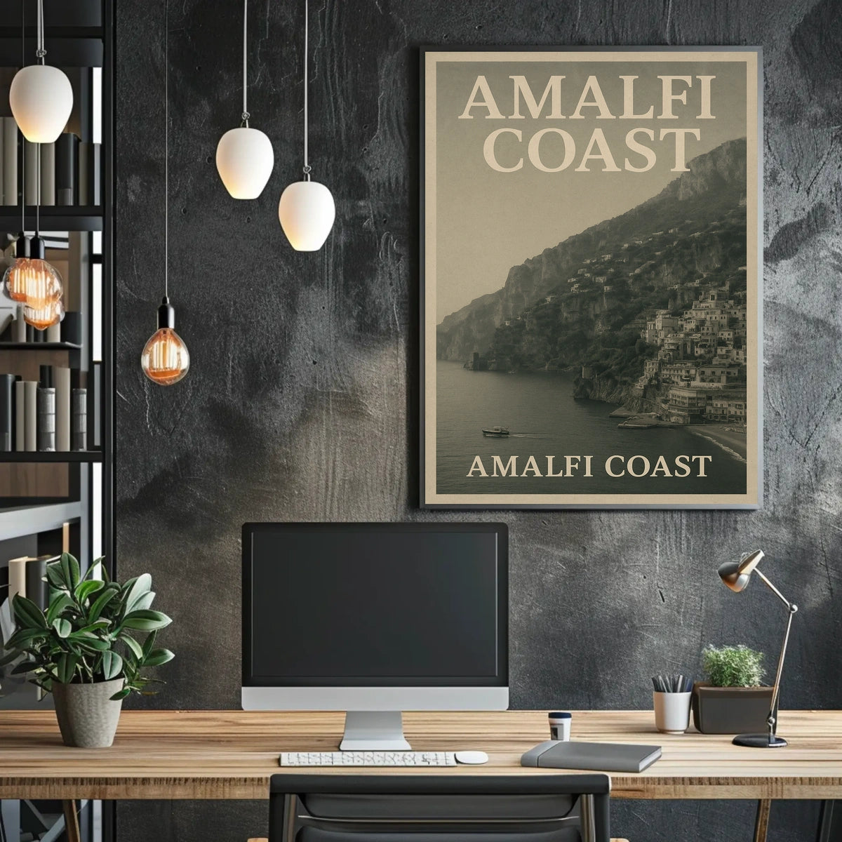 Amalfi Coast Poster Wall Art for Coastal Decor Lovers