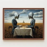 Surreal Tea Ceremony in Futuristic Sci-Fi Poster