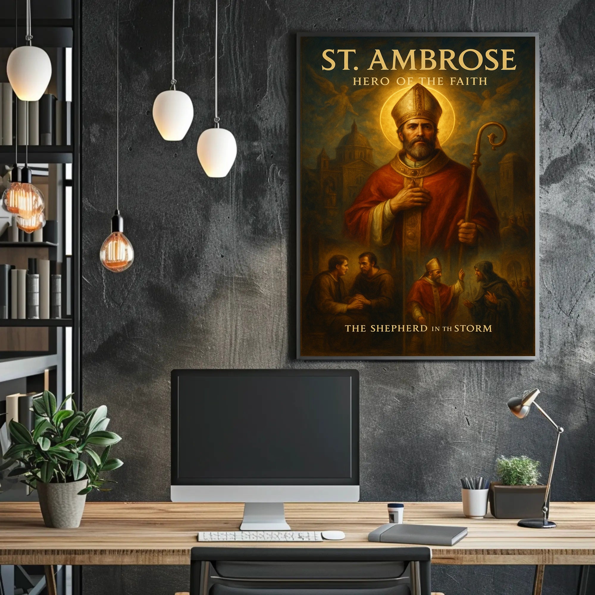 St. Ambrose: The Shepherd in the Storm Historical Poster PosterGoat