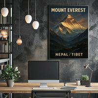 Mount Everest Vintage Travel Himalayan Adventure Nostalgia Majestic Snowcapped Peak Poster