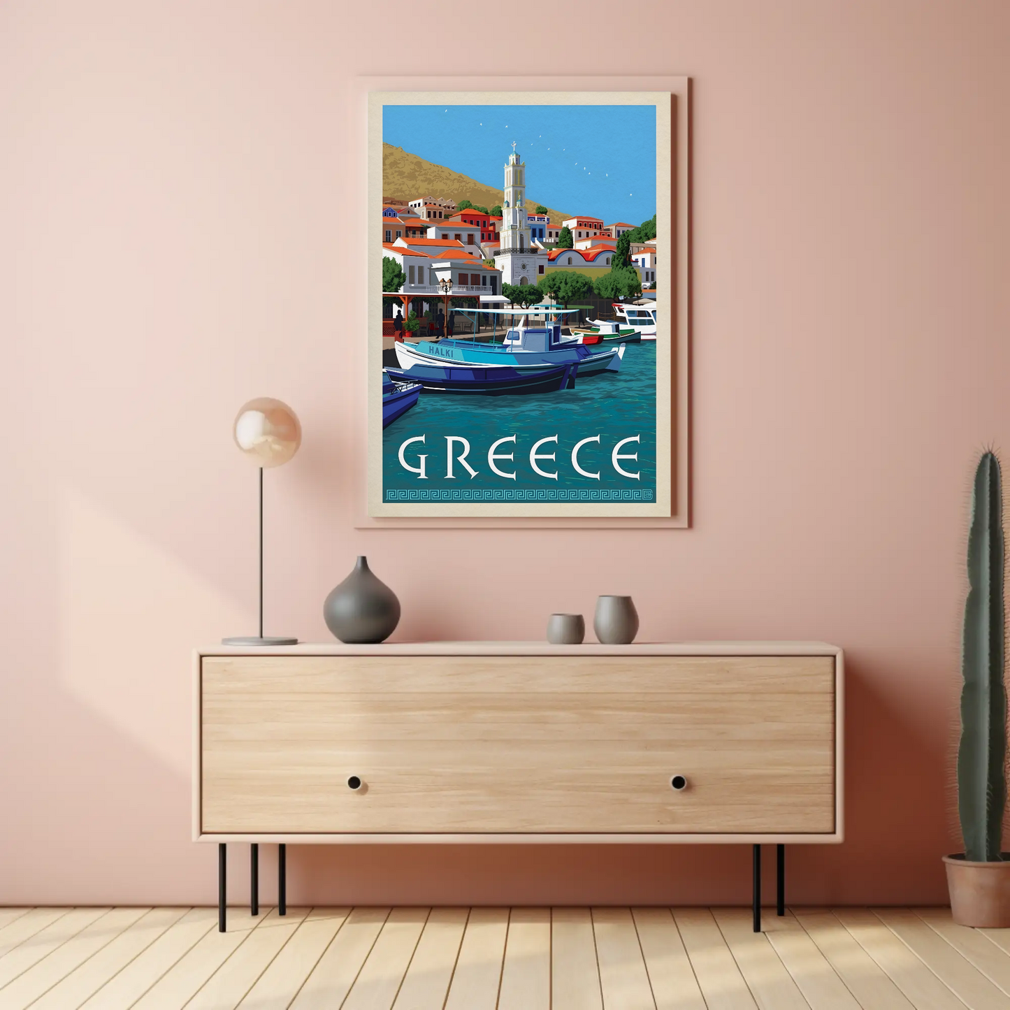 Idyllic Greek Coastal Charm Travel Poster