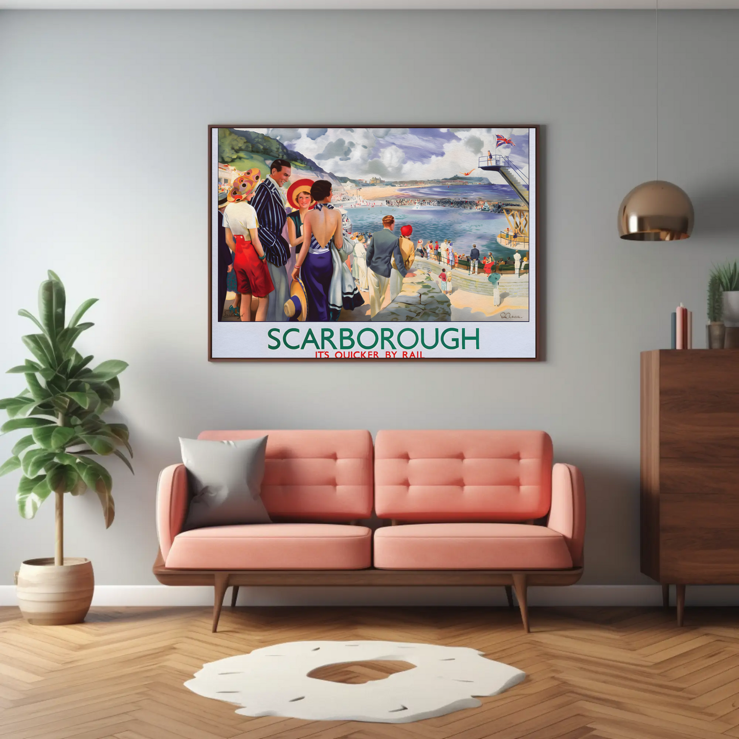Scarborough - It's Quicker by Rail Poster