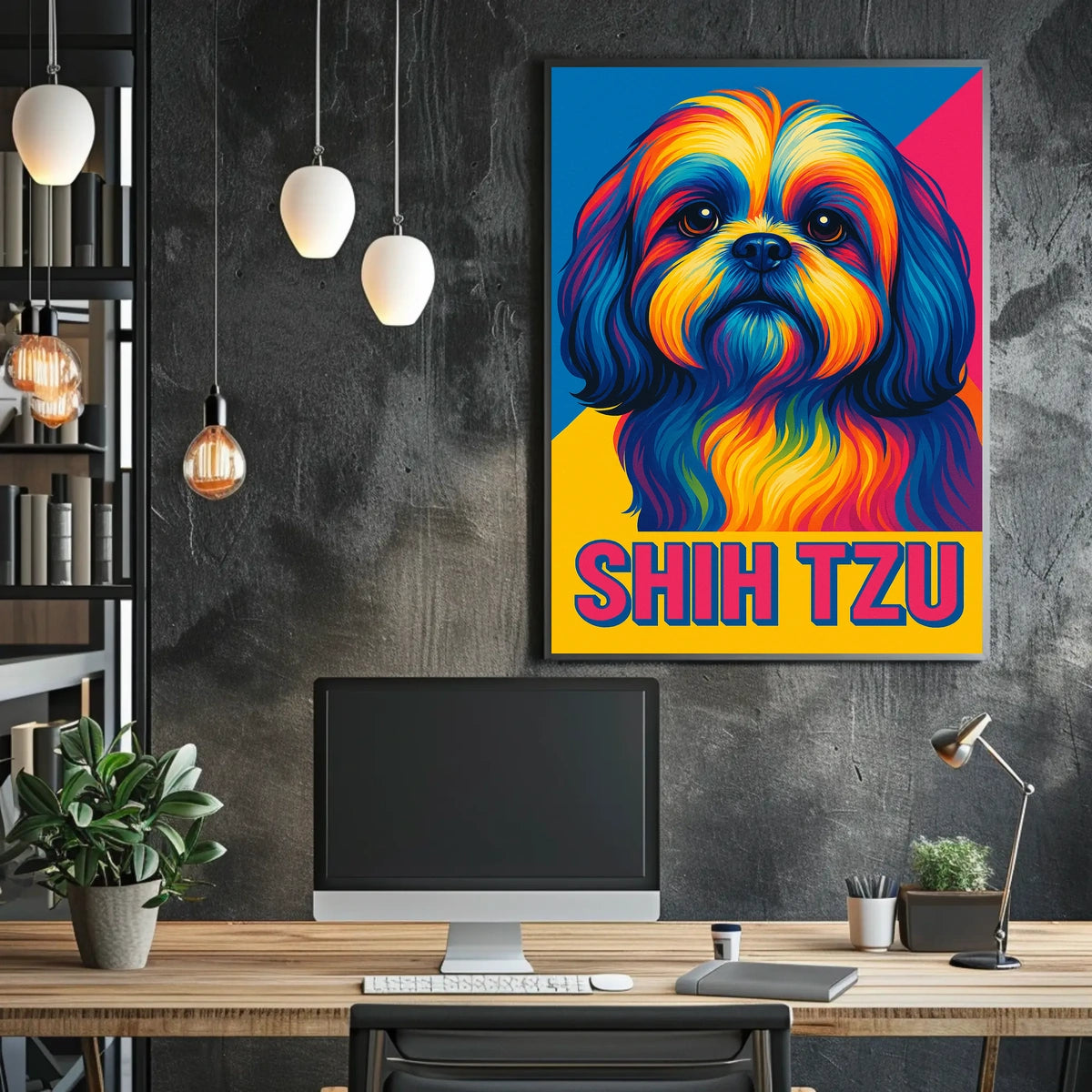 Vibrant Shih Tzu Portrait Poster